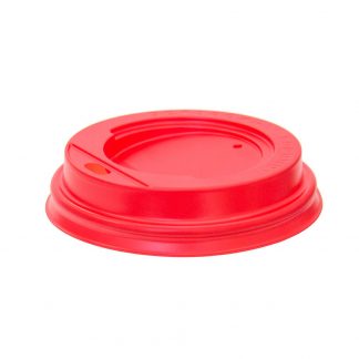 Красная крышка пластиковая D=90мм для стакана 350-400мл с открытым питейником