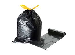 Мешок мусорный черный с завязками