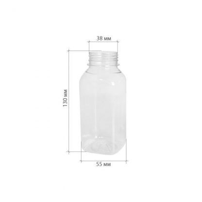 Бутылка пластиковая квадратная 0,25л d-38мм без крышки